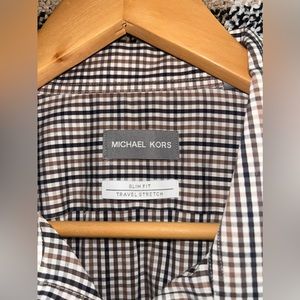 Michael Kors Button Up Long Sleeve Shirt Men’s Size Slim Fit Stretch X-Large